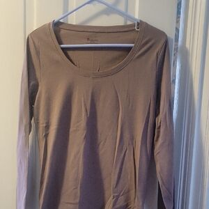 No Boundaries Women's Long Sleeve Top in Taupe